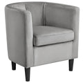 Yaheetech Fauteuil club moderne en velours en forme de tonneau