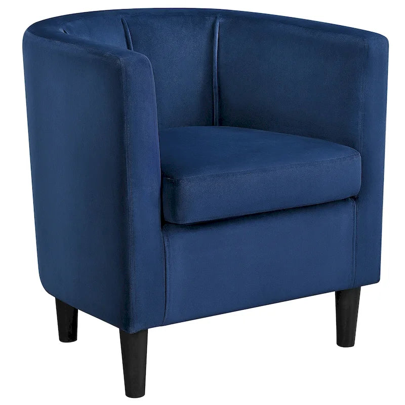 Yaheetech Fauteuil club moderne en velours en forme de tonneau