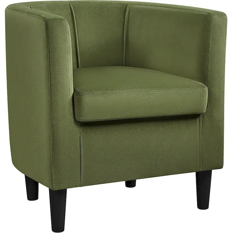 Yaheetech Fauteuil club moderne en velours en forme de tonneau