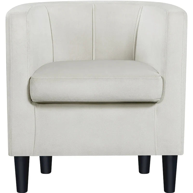 Yaheetech Fauteuil club moderne en velours en forme de tonneau
