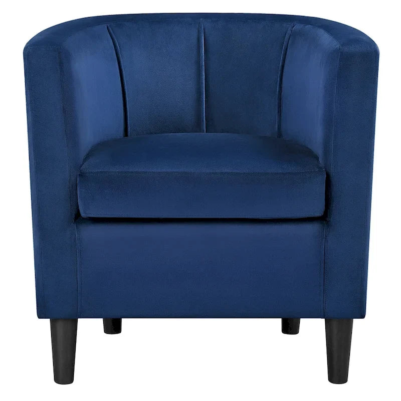 Yaheetech Fauteuil club moderne en velours en forme de tonneau