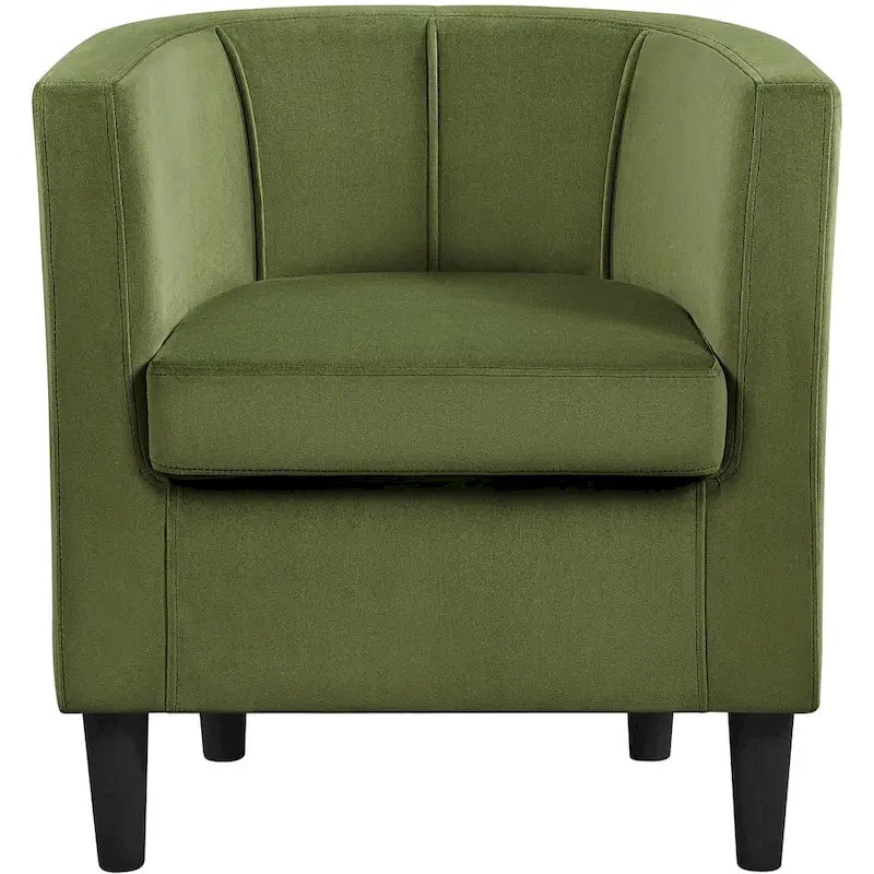 Yaheetech Fauteuil club moderne en velours en forme de tonneau