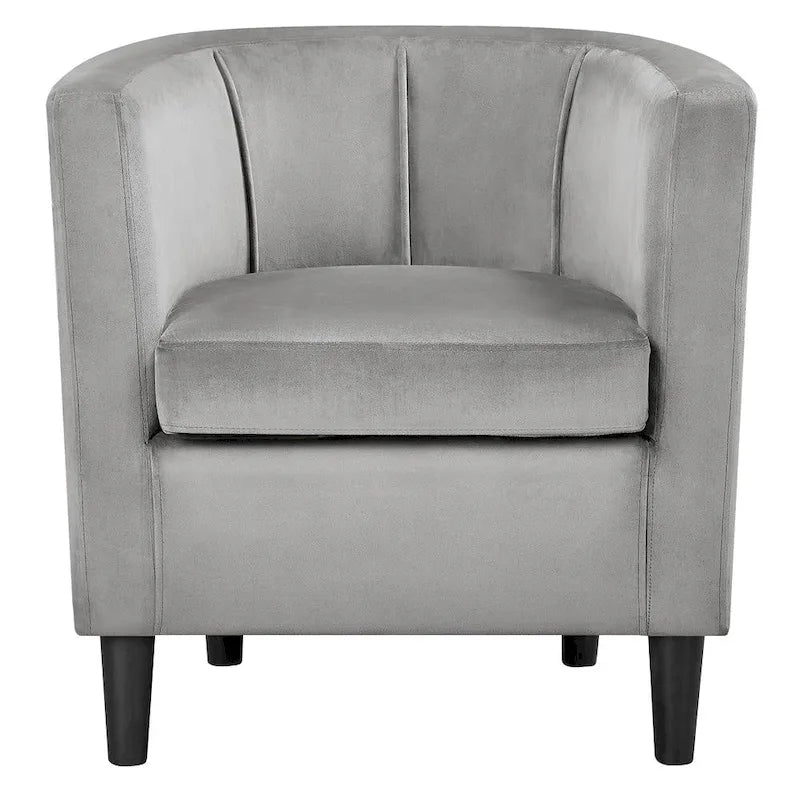Yaheetech Fauteuil club moderne en velours en forme de tonneau