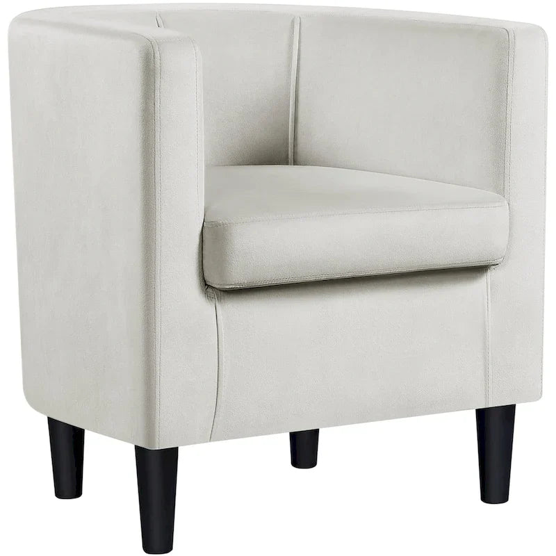 Yaheetech Fauteuil club moderne en velours en forme de tonneau