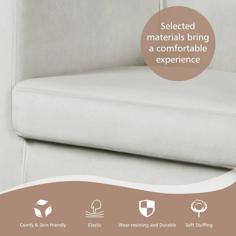 Yaheetech Fauteuil club moderne en velours en forme de tonneau