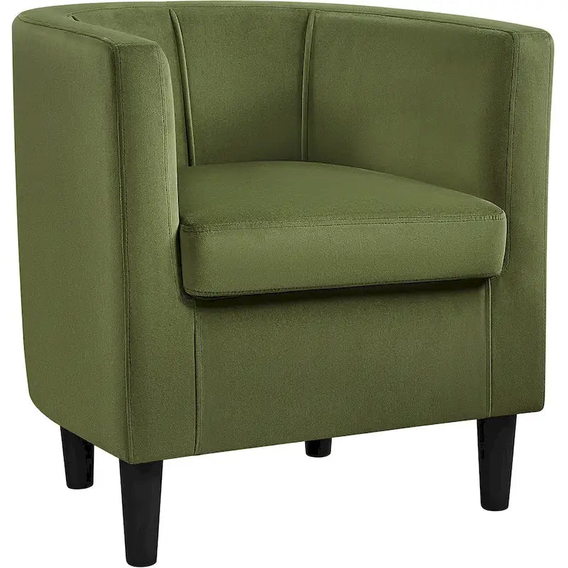 Yaheetech Fauteuil club moderne en velours en forme de tonneau