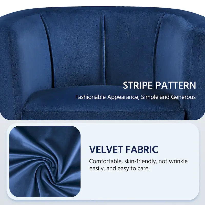Yaheetech Fauteuil club moderne en velours en forme de tonneau