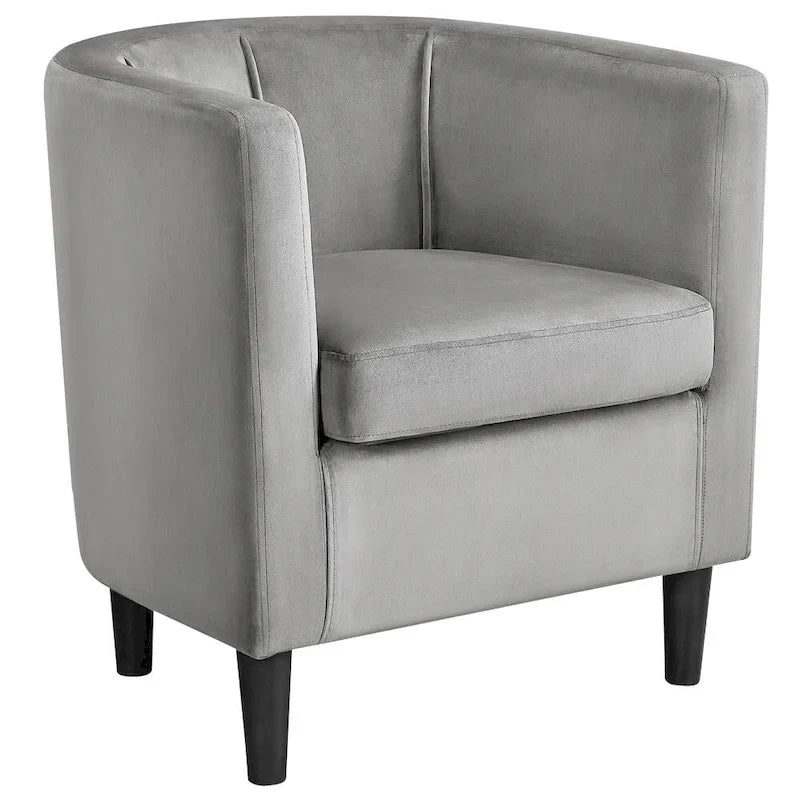 Yaheetech Fauteuil club moderne en velours en forme de tonneau