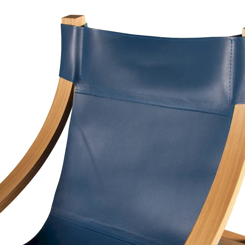 Steve Silver Logan Top Grain Leather and Solid Wood Sling Accent Chair