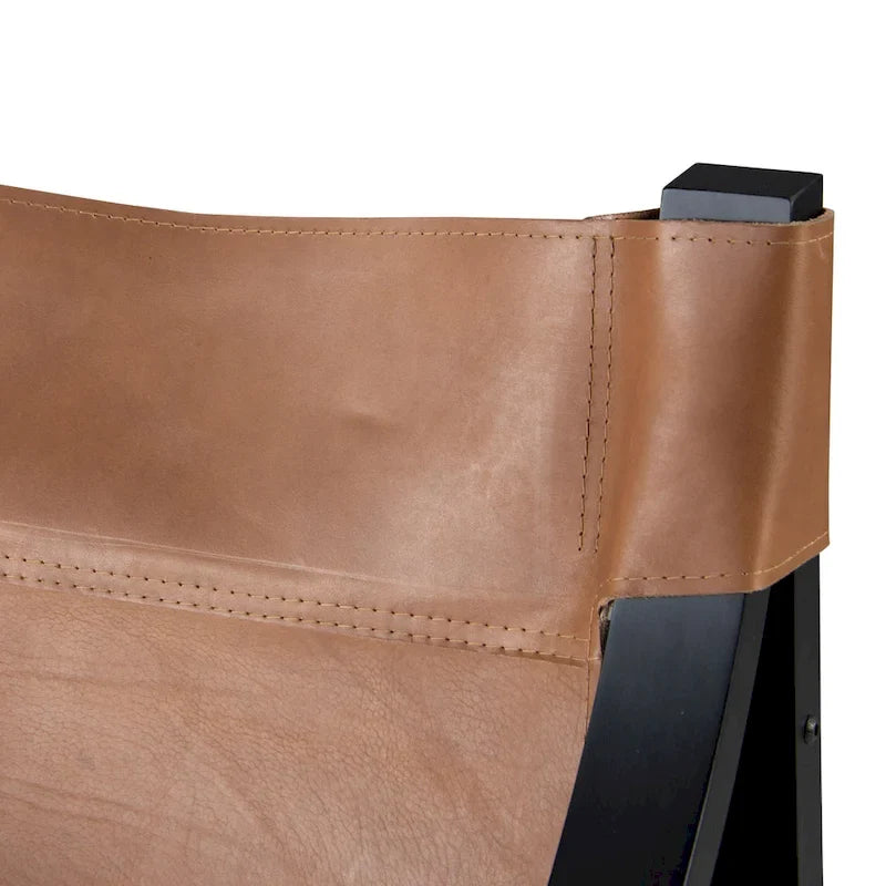 Steve Silver Logan Top Grain Leather and Solid Wood Sling Accent Chair