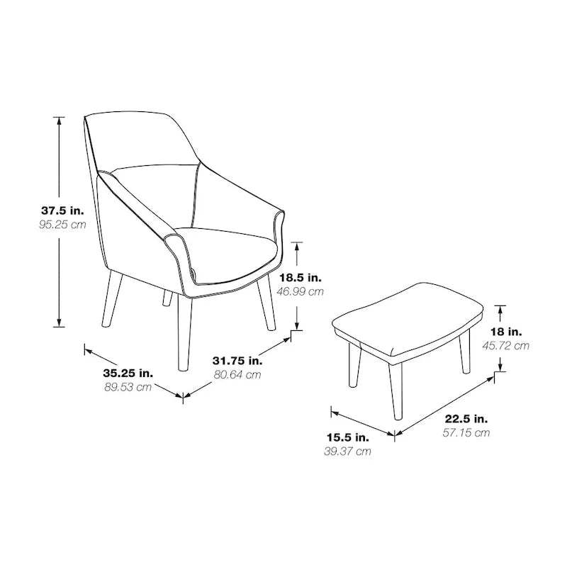 Waneta Chair and Ottoman
