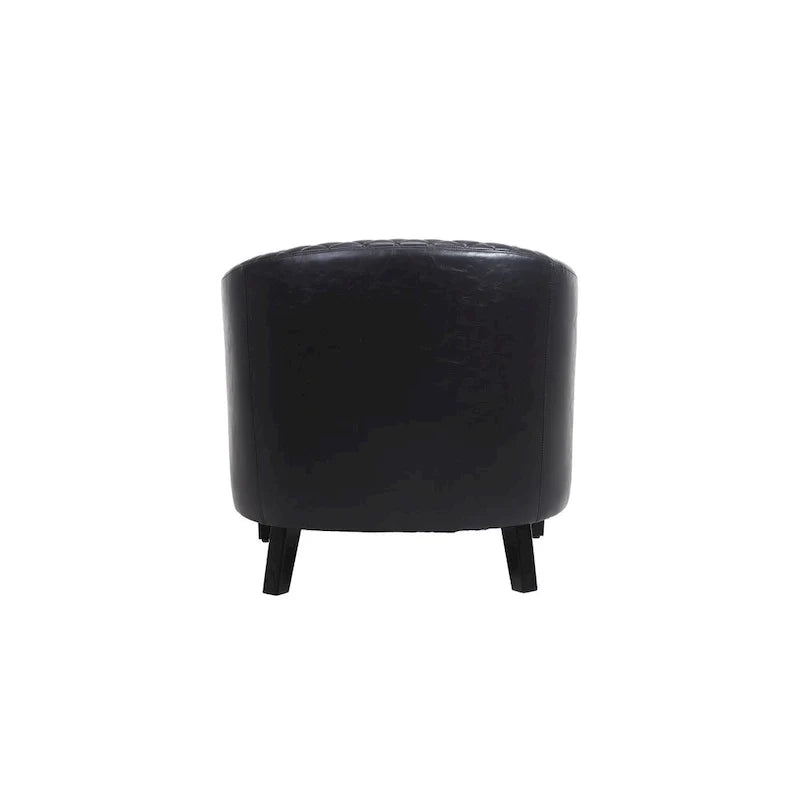 Fauteuil d'appoint avec clous décoratifs et pieds en bois massif pour salon