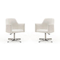 Manhattan Comfort Pelo Chrome Faux Leather Adjustable Height Swivel Accent Chair (Set of 2)