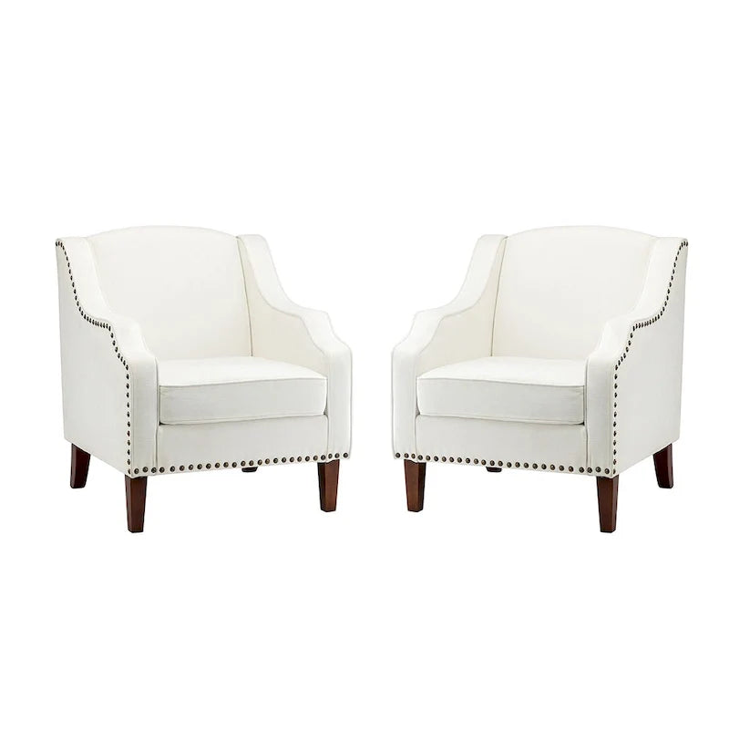 Lucretius Armchair with Nailhead Trim Set of 2 by HULALA HOME
