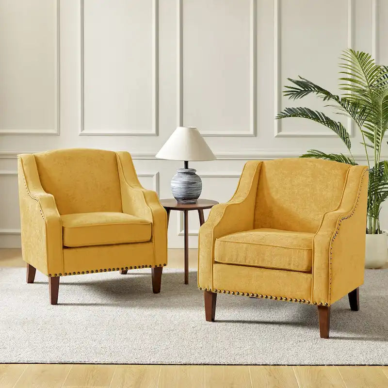 Lucretius Armchair with Nailhead Trim Set of 2 by HULALA HOME