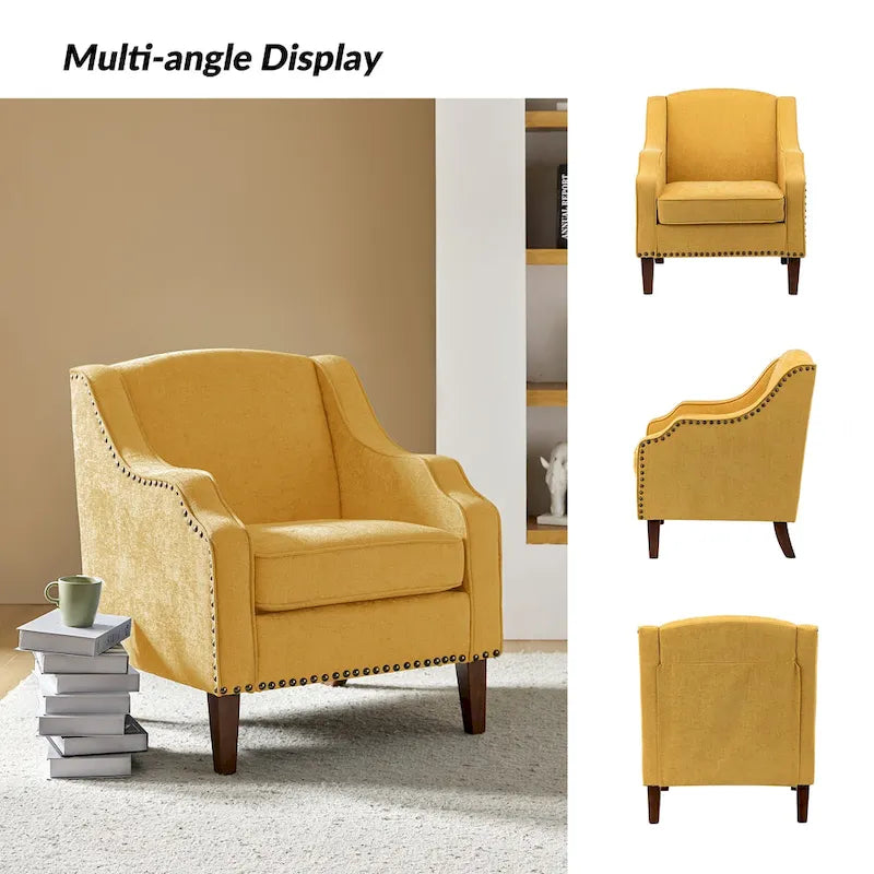 Lucretius Armchair with Nailhead Trim Set of 2 by HULALA HOME