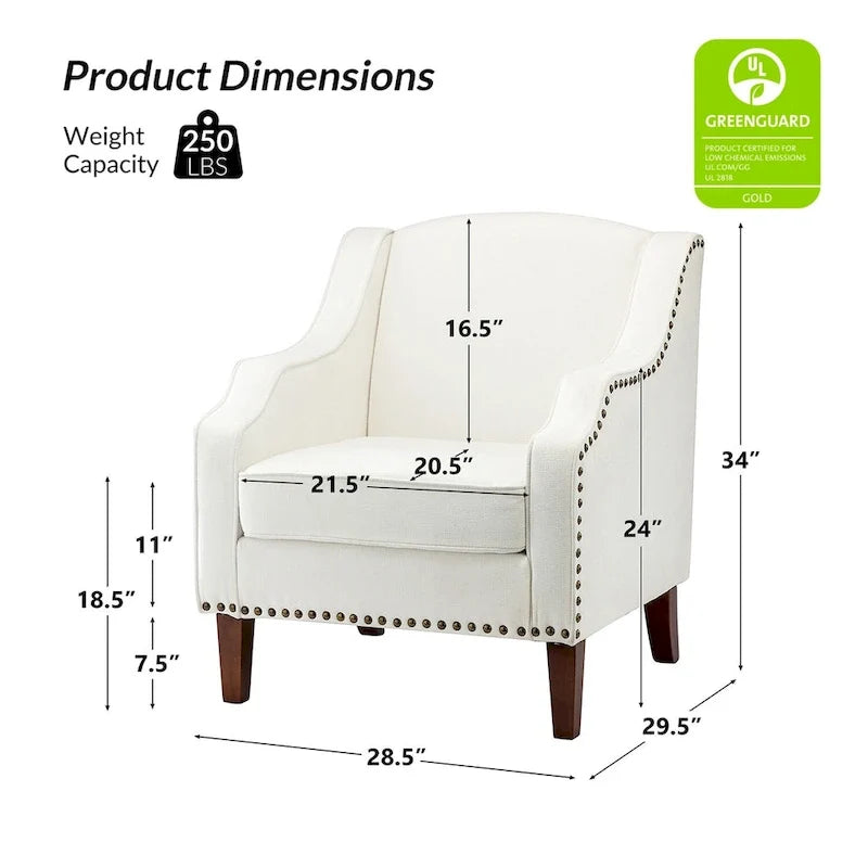 Lucretius Armchair with Nailhead Trim Set of 2 by HULALA HOME
