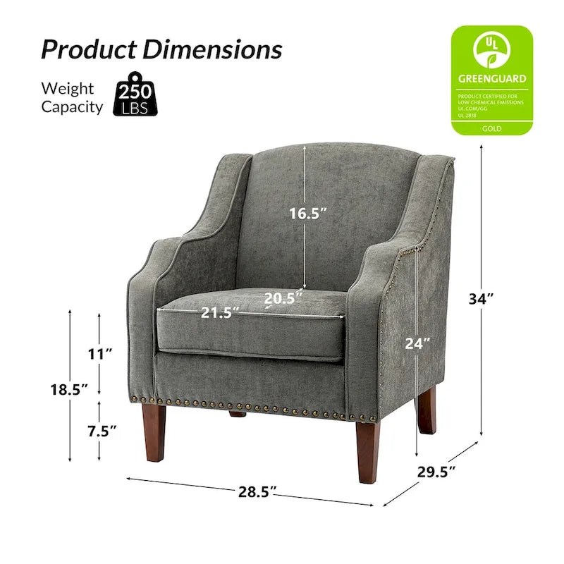 Lucretius Armchair with Nailhead Trim Set of 2 by HULALA HOME