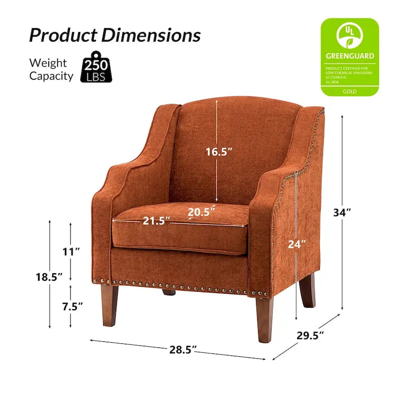 Lucretius Armchair with Nailhead Trim Set of 2 by HULALA HOME