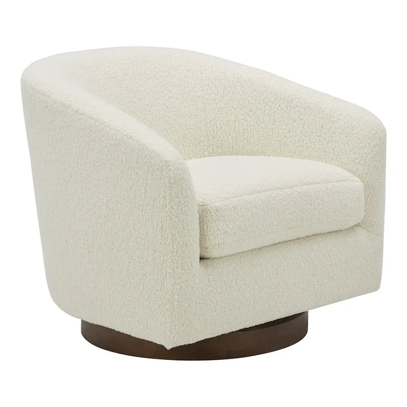 Aurelle Home Modern Upholsted Swivel Barrel Chair