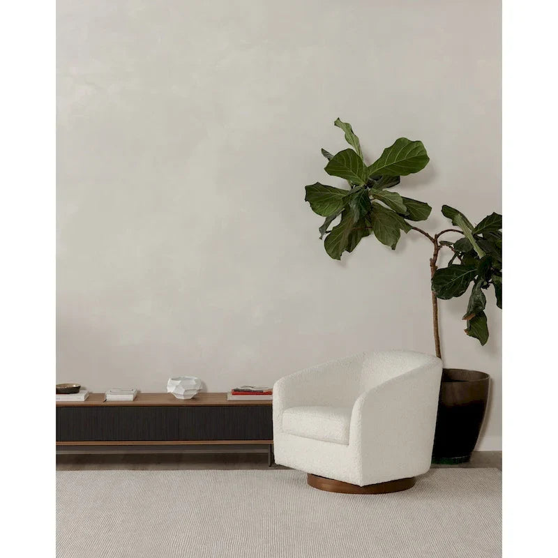 Aurelle Home Modern Upholsted Swivel Barrel Chair
