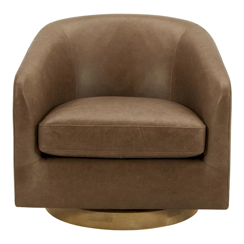 Aurelle Home Modern Upholsted Swivel Barrel Chair