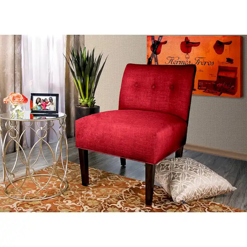 MJL Furniture Fauteuil d'appoint capitonné Samantha Largo