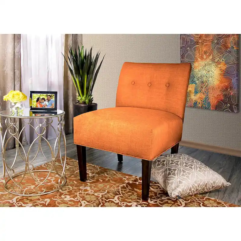 MJL Furniture Fauteuil d'appoint capitonné Samantha Largo