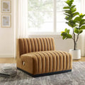 Fauteuil sans accoudoirs Conjure Channel en velours tufté de performance