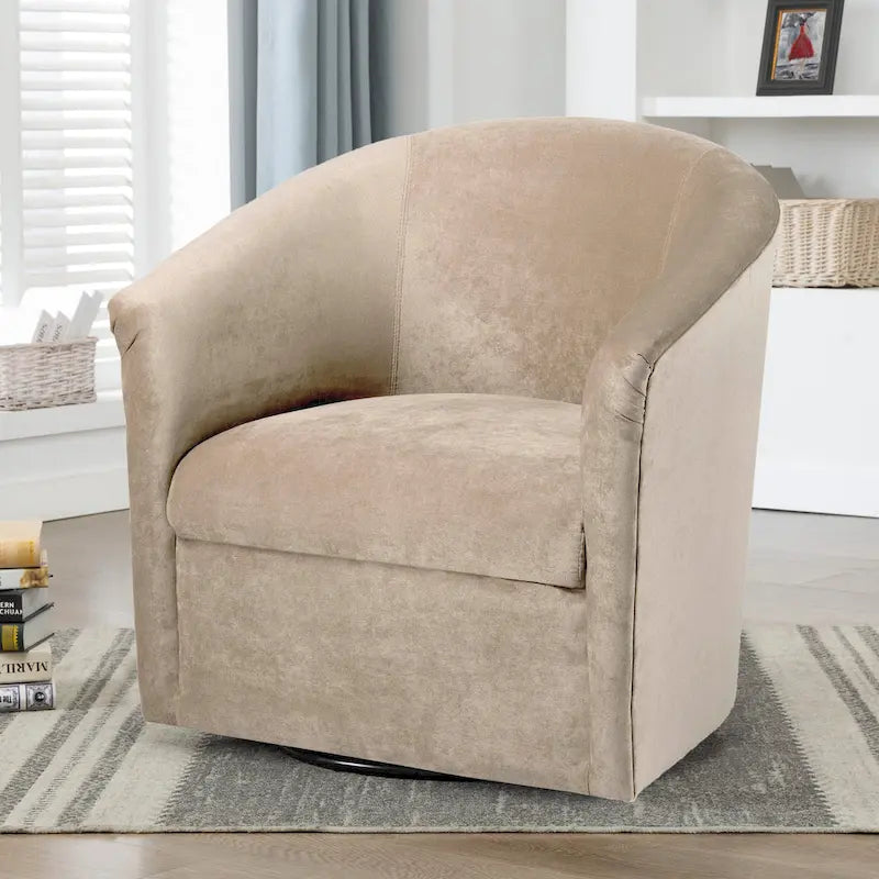 Fauteuil pivotant moderne en microfibre Ellery de Greyson Living