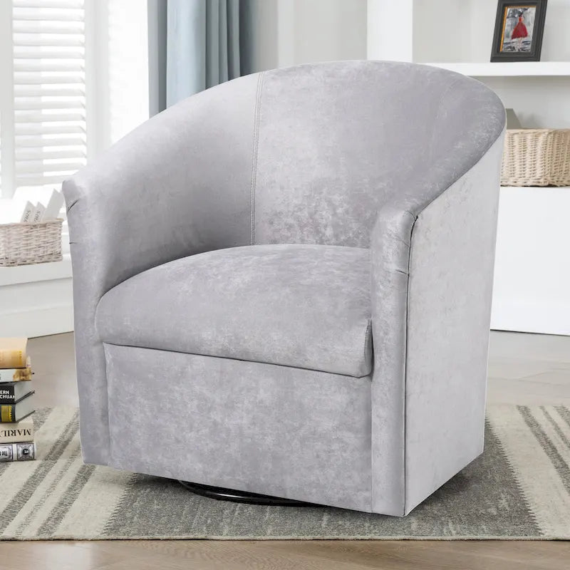 Fauteuil pivotant moderne en microfibre Ellery de Greyson Living