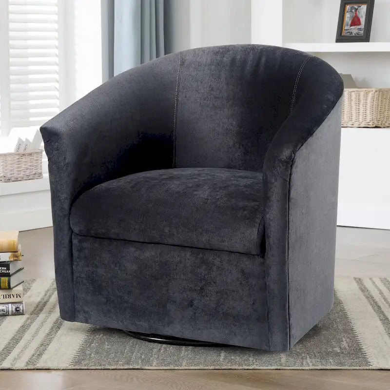 Fauteuil pivotant moderne en microfibre Ellery de Greyson Living