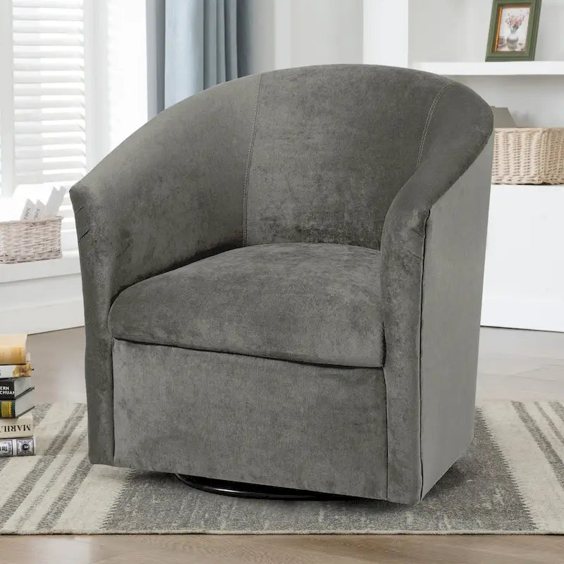 Fauteuil pivotant moderne en microfibre Ellery de Greyson Living