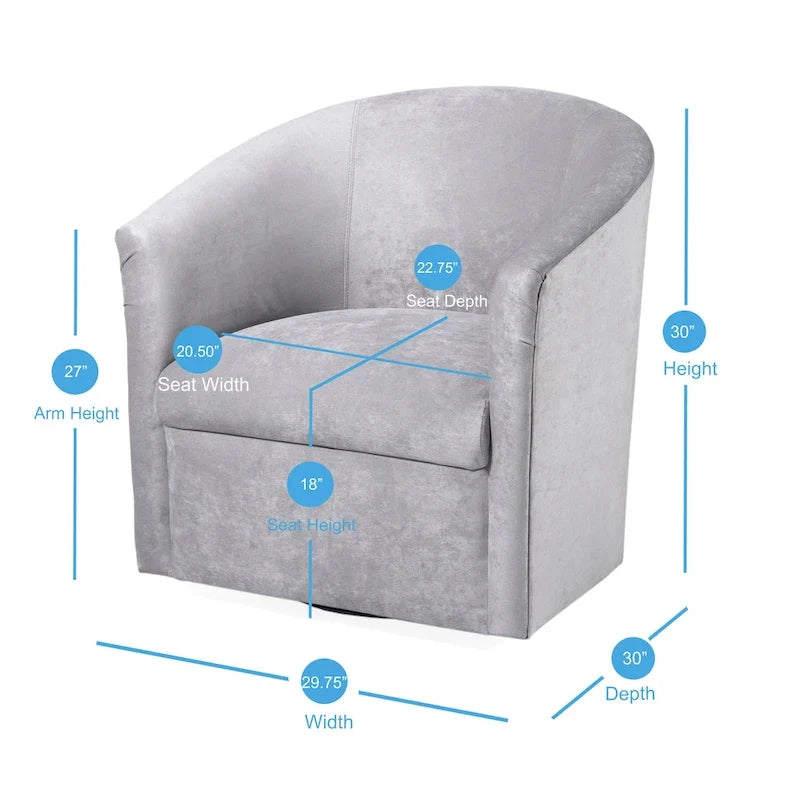 Fauteuil pivotant moderne en microfibre Ellery de Greyson Living