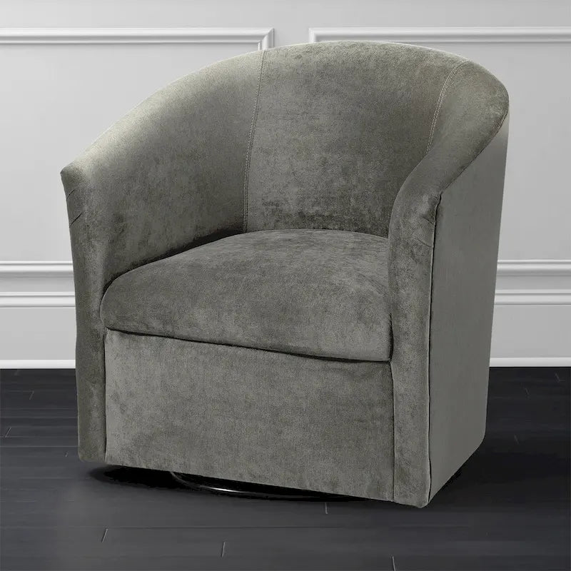 Fauteuil pivotant moderne en microfibre Ellery de Greyson Living