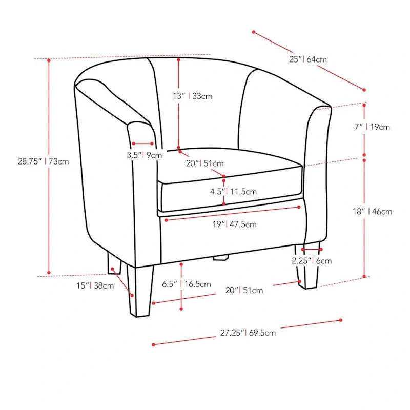 Fauteuil baignoire en velours Broadway Copper Grove