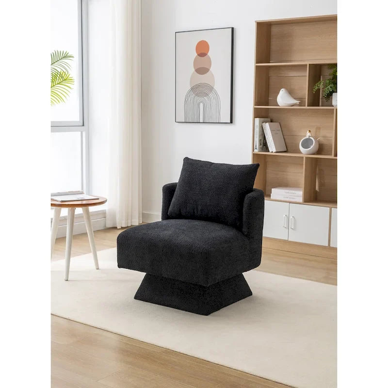 Fauteuils pivotants à 360 degrés en chenille pour salon et chambre à coucher