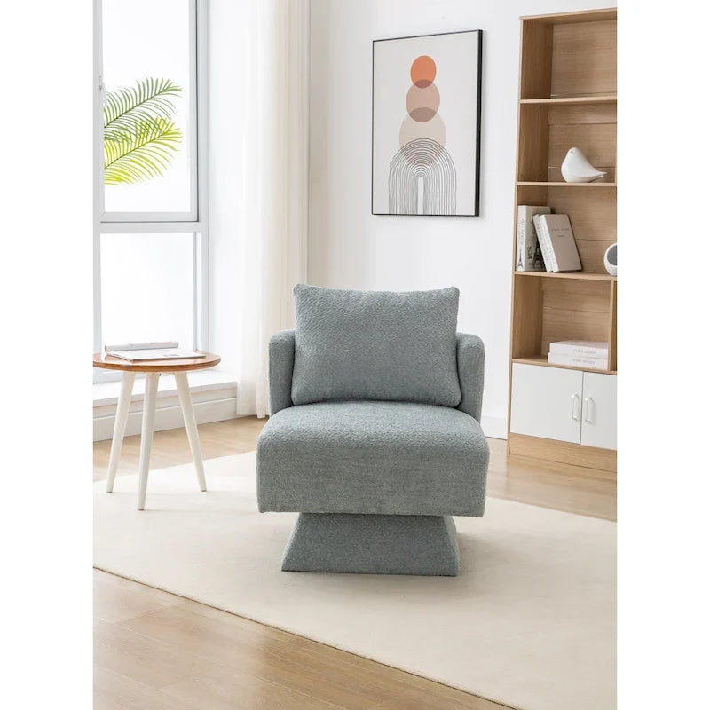 Fauteuils pivotants à 360 degrés en chenille pour salon et chambre à coucher