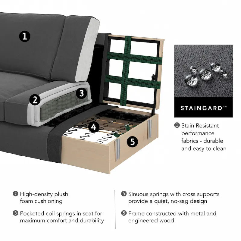 Bush Furniture Coventry Living Room Accent Chair with Ottoman Set