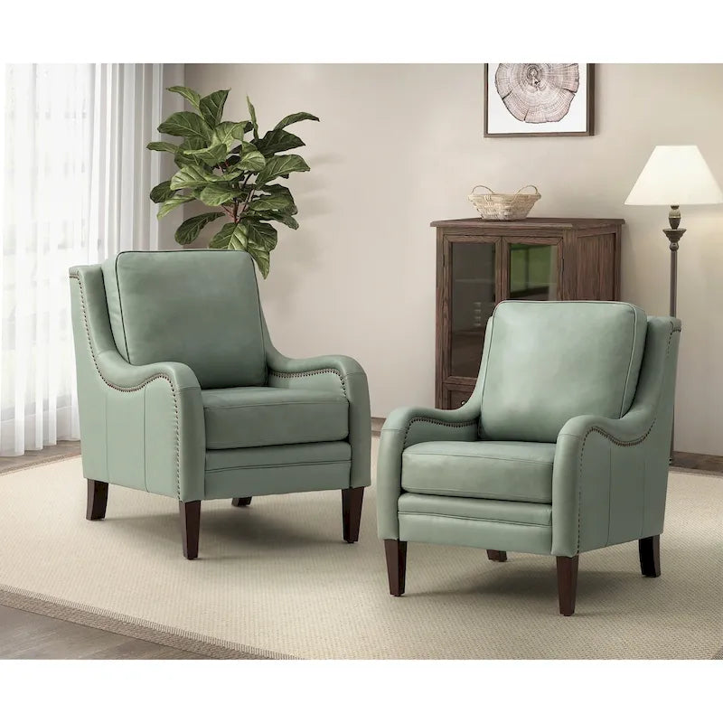 Lot de 2 fauteuils de salon confortables Pascual avec pieds en bois massif