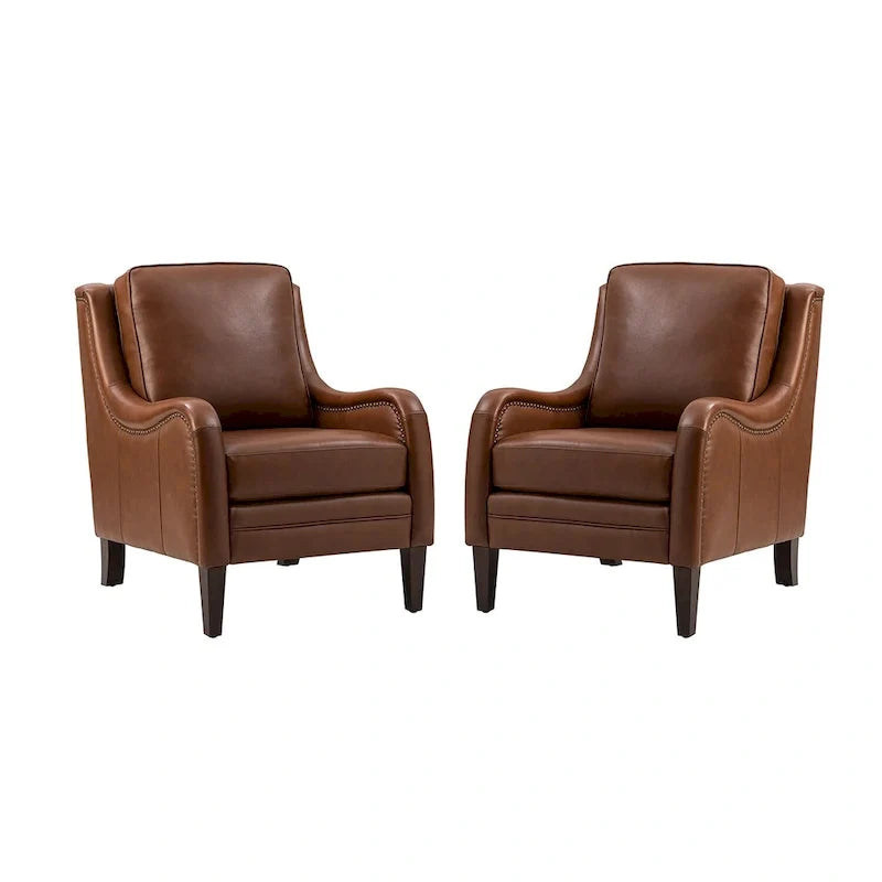 Pascual Comfy Living Room Armchair Set Of 2 with Solid Wood Legs