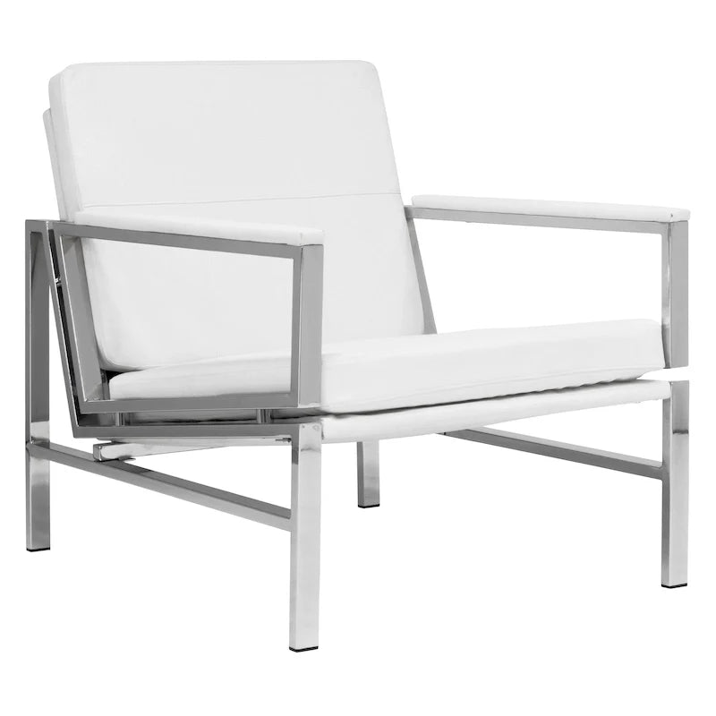 Fauteuil d'appoint du milieu du siècle en métal et cuir reconstitué Strick & Bolton Regina