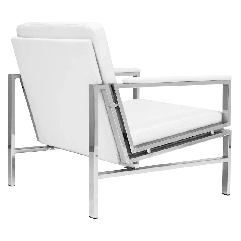 Strick & Bolton Regina Metal and Bonded Leather Mid Century Accent Chair