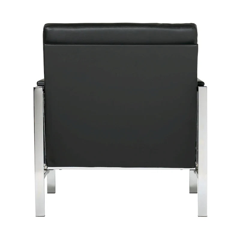 Strick & Bolton Regina Metal and Bonded Leather Mid Century Accent Chair