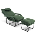 MCombo Accent Recliner with Ottoman, Armchairs with Adjustable Backrest for Living Room Bedroom, Leathaire Fabric 4233