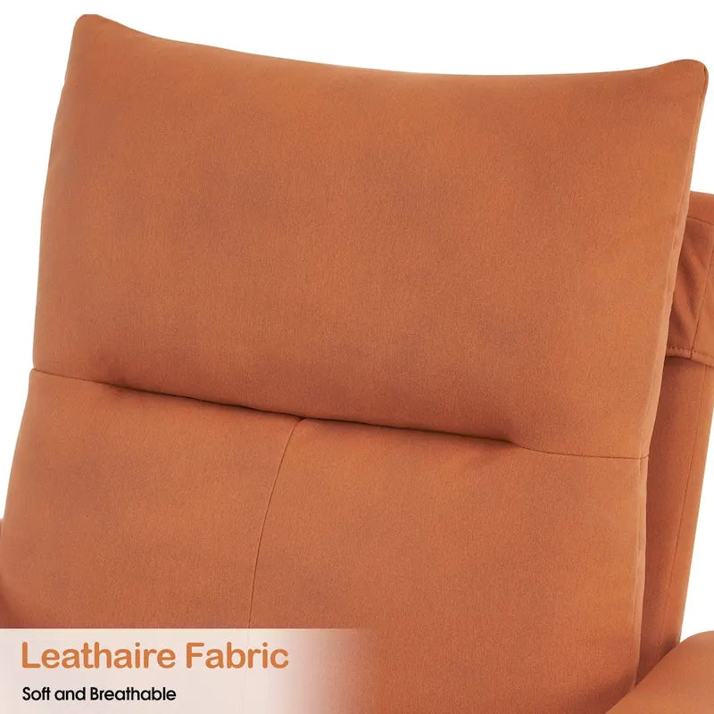 MCombo Accent Recliner with Ottoman, Armchairs with Adjustable Backrest for Living Room Bedroom, Leathaire Fabric 4233