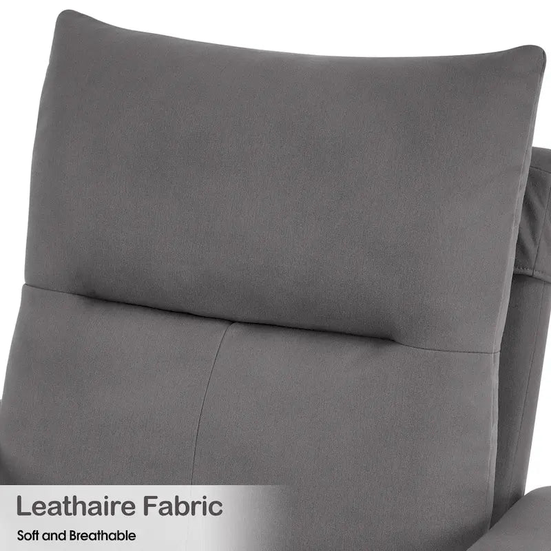 MCombo Accent Recliner with Ottoman, Armchairs with Adjustable Backrest for Living Room Bedroom, Leathaire Fabric 4233