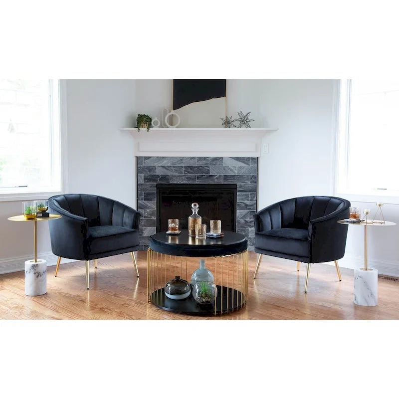 Silver Orchid Randolf Velvet Accent Chair