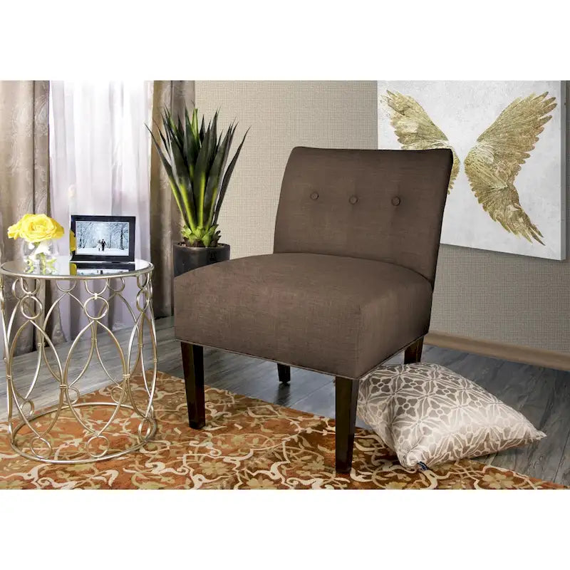 Fauteuil d'appoint capitonné MJL Furniture Obsession, couleur grès brun (TEL QUEL)