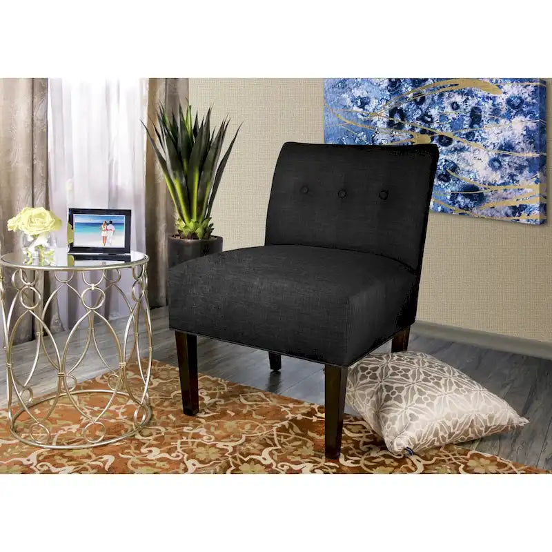 Fauteuil d'appoint capitonné MJL Furniture Obsession, couleur grès brun (TEL QUEL)